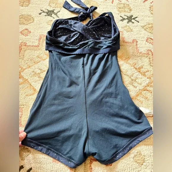 Seafolly Navy white dots retro style Swimsuit size 6 - Picture 9 of 16